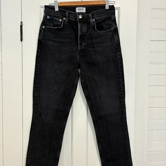 AGOLDE Riley High Rise Straight Crop (STRETCH) In Panoramic - Picture 6 of 7